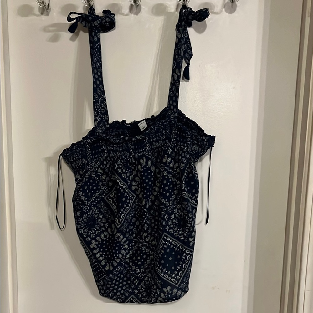 Old Navy Blue Knit Top with Textured Detailing